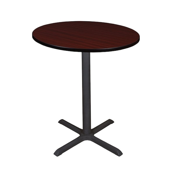 Cain Cain Cafe Tables, 36 W, 36 L, 42 H, Wood, Metal Top, Mahogany TCB36RNDMH - main